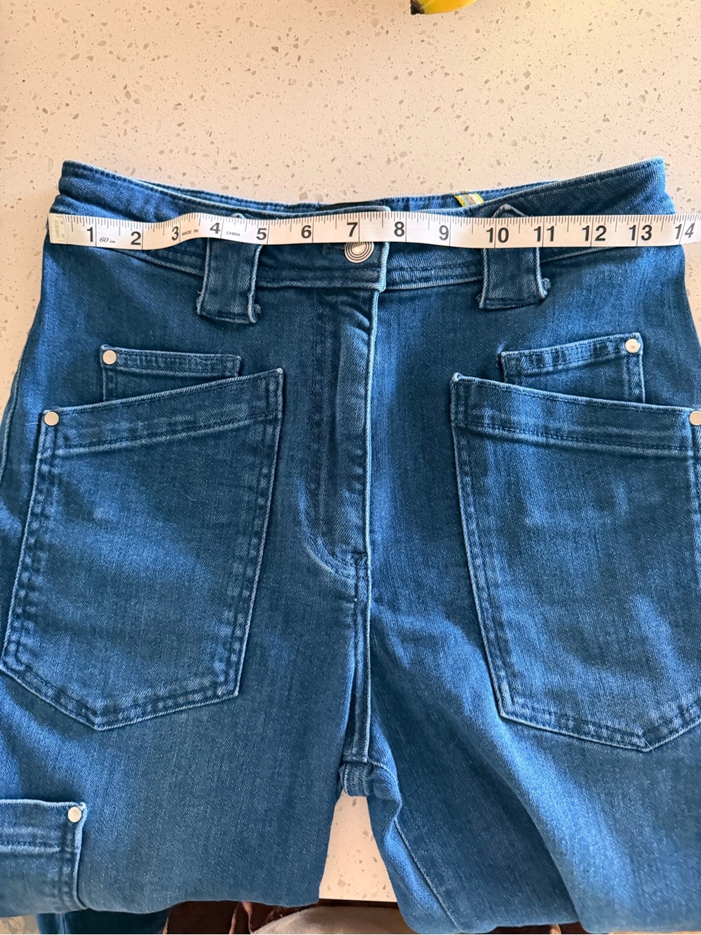 Maeve Anthropologie Gardener Carpenter High-Rise Crop Jeans | Blue | Size 28 - Picture 8 of 8